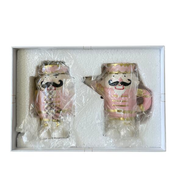 NEW Neiman Marcus Pink Nutcracker Ceramic Sugar & Creamer 2pk Christmas Holiday - Picture 14 of 16